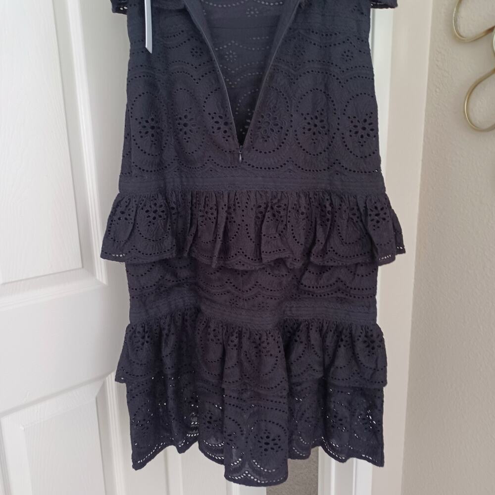 NWT Lovers + Friends Hailey Eyelet Midi Dress Black Size M - Picture 8 of 12